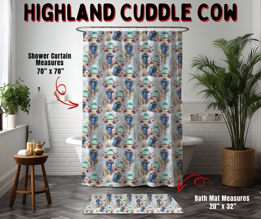 Preorder! Closes 9/2. ETA Dec. Highland Cuddle Cow Custom Shower Curtain and/or Bath Mat