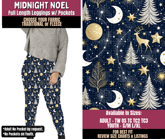 Preorder! Closes 8/27. ETA Nov. Midnight Noel Leggings Choose Fleece or Traditional