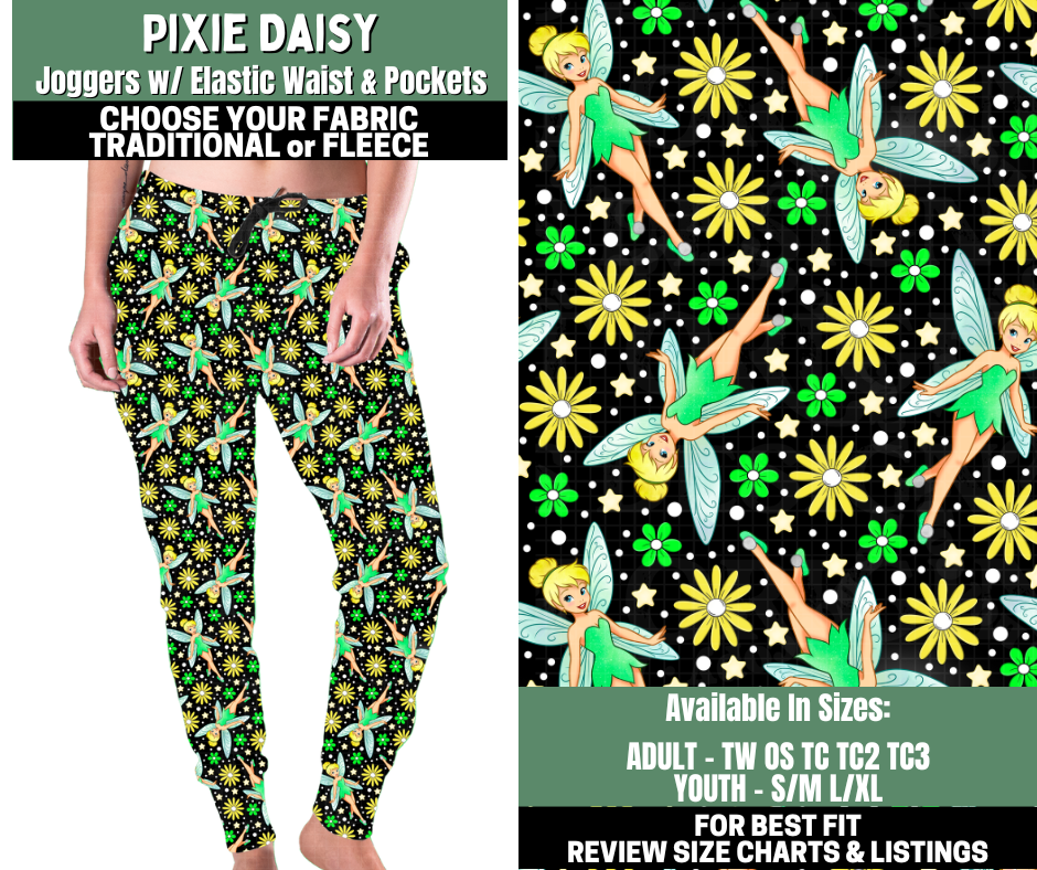 Preorder! Closes 12/4. ETA Feb. Pixie Daisy Joggers Choose Fleece or Traditional
