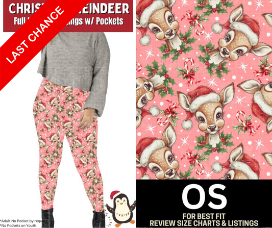 Christmas Reindeer Full Length Leggings w/ Pockets