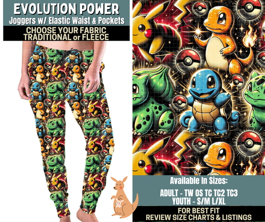 Preorder! Closes 10/2. ETA Dec. Evolution Power Joggers Choose Fleece or Traditional