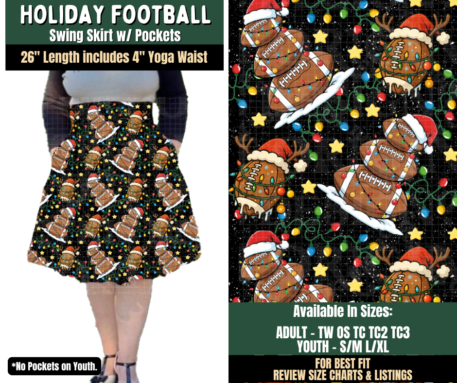 Preorder! Closes 8/12. ETA Nov. Holiday Football Swing Skirt