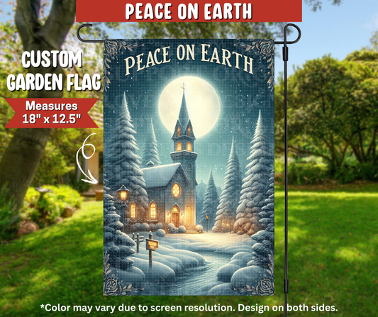 Preorder! Closes 9/22. ETA Dec. Peaceful On Earth Garden Flag