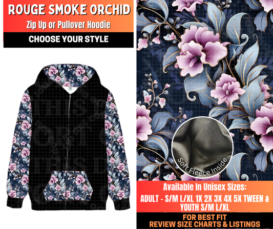 Preorder! Closes 12/29. ETA March. Rouge Smoke Orchid Zip-Up or Pullover Hoodie