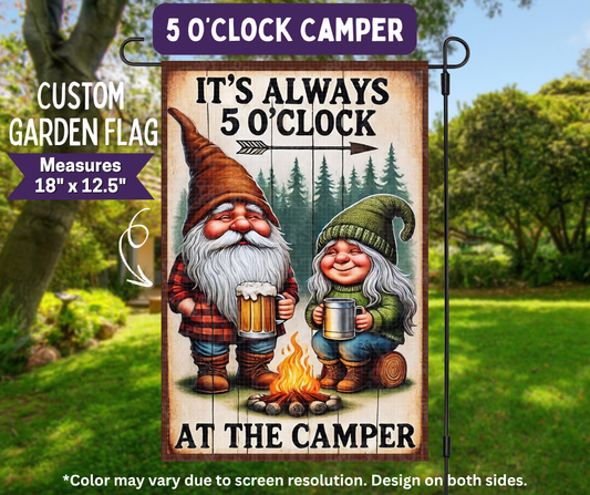 Preorder! Closes 11/9. ETA Feb. 5 O'Clock Camper Garden Flag