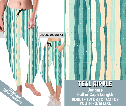 Preorder! Closes 3/4. ETA June. Teal Ripple Combo Jogger Lengths - Alonna's Legging Land