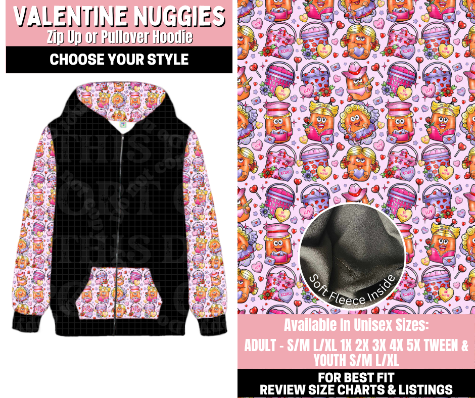 Preorder! Closes 11/12. ETA Jan. Valentine Nuggies Zip-Up or Pullover Hoodie
