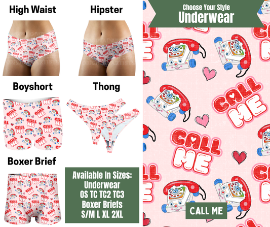 Preorder! Closes 11/24. ETA Jan. Call Me Hipster, High Waist, Boyshort, & Thong Underwear & Boxer Briefs