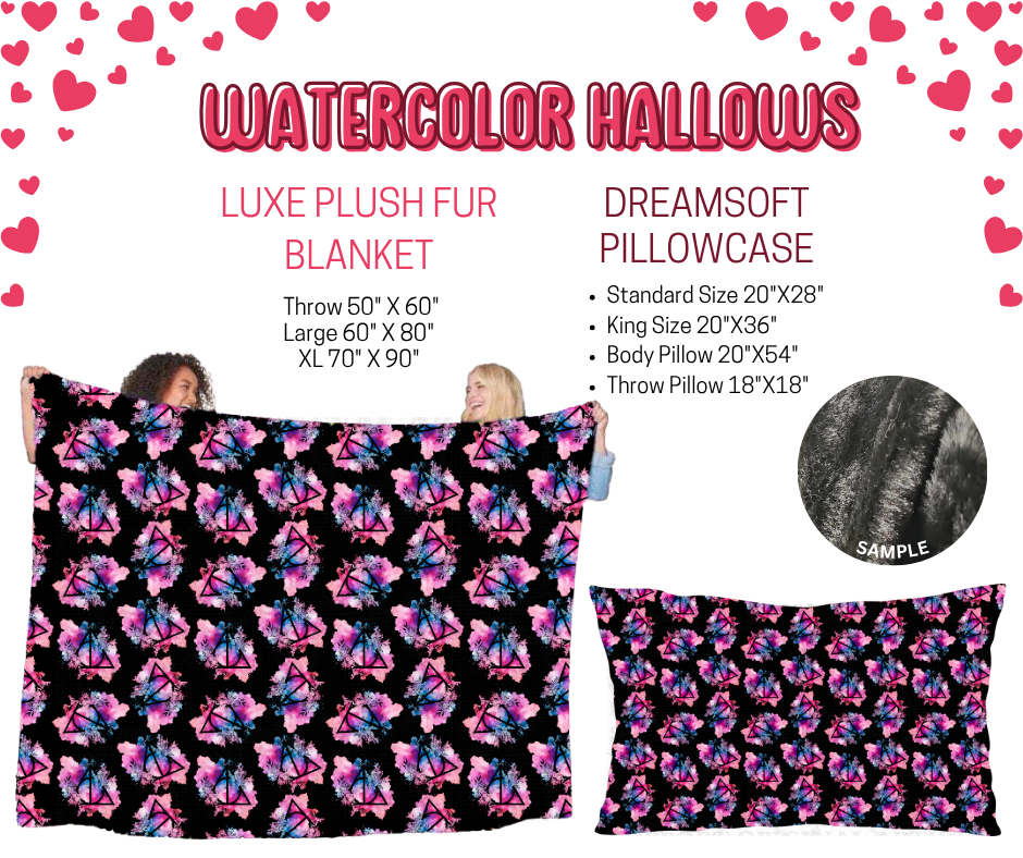 Preorder! Closes 11/17. ETA Jan. Watercolor Hallows Luxe Plush Fur Blanket and/or DreamSoft Pillowcase