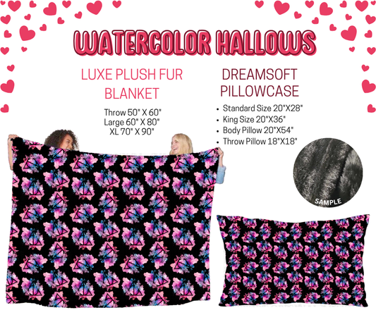 Preorder! Closes 11/17. ETA Jan. Watercolor Hallows Luxe Plush Fur Blanket and/or DreamSoft Pillowcase