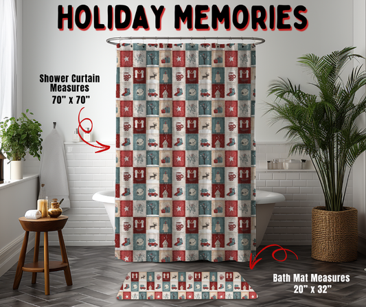Preorder! Closes 9/2. ETA Dec. Holiday Memories Custom Shower Curtain and/or Bath Mat