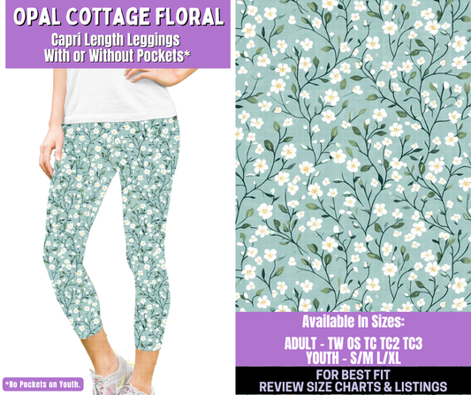 Preorder! Closes 1/5. ETA March. Opal Cottage Floral Capri Length Leggings w/wo Pockets