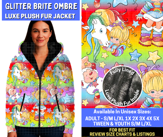 Preorder! Closes 10/20. ETA Jan. Glitter Brite Ombre Luxe Fur Jacket