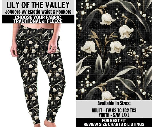 Preorder! Closes 10/6. ETA Dec. Lily Of The Valley Joggers Choose Fleece or Traditional