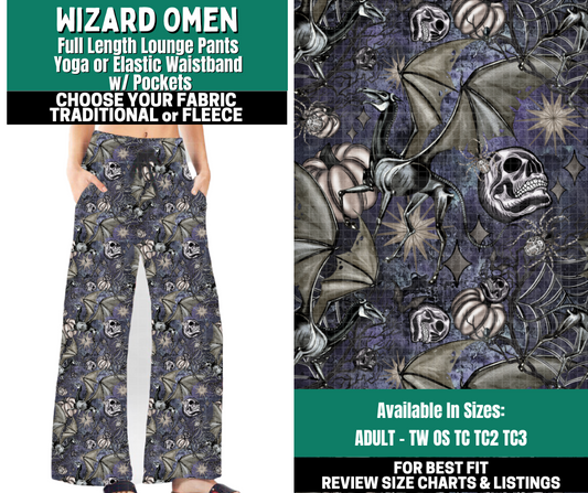 Preorder! Closes 10/27. ETA Jan. Wizard Omen Lounge Pants Choose Fleece or Traditional