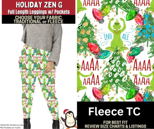Holiday Zen G Leggings Choose Fleece or Traditional