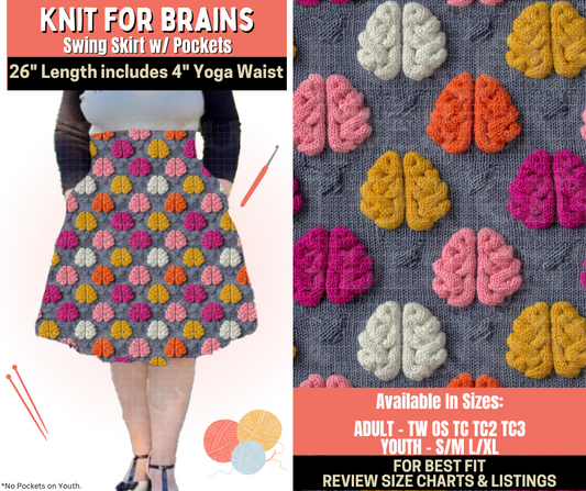 Preorder! Closes 10/1. ETA Dec. Knit For Brains Swing Skirt
