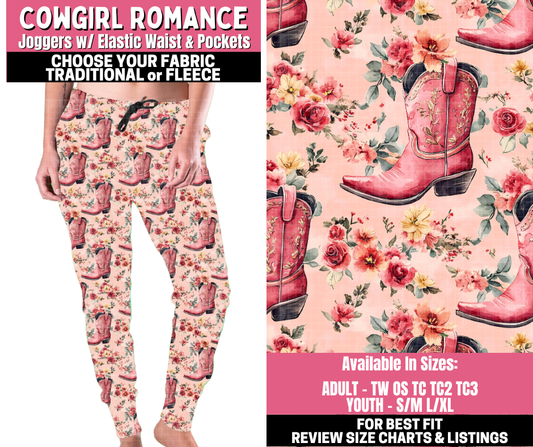 Preorder! Closes 11/19. ETA Jan. Cowgirl Romance Joggers Choose Fleece or Traditional