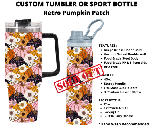 Retro Pumpkin Patch Custom Tumbler