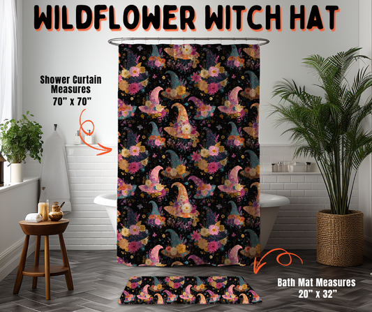 Preorder! Closes 6/10. ETA Sept. Wildflower Witch Hat Custom Shower Curtain and/or Bath Mat