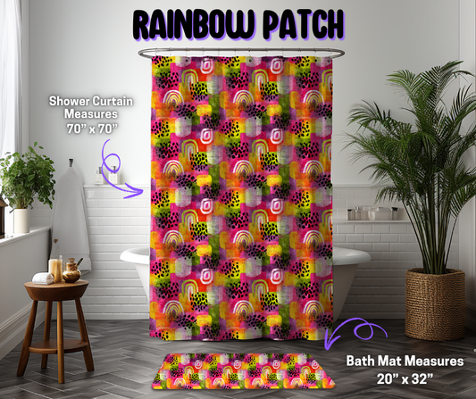 Preorder! Closes 12/8. ETA March. Rainbow Patch Custom Shower Curtain and/or Bath Mat
