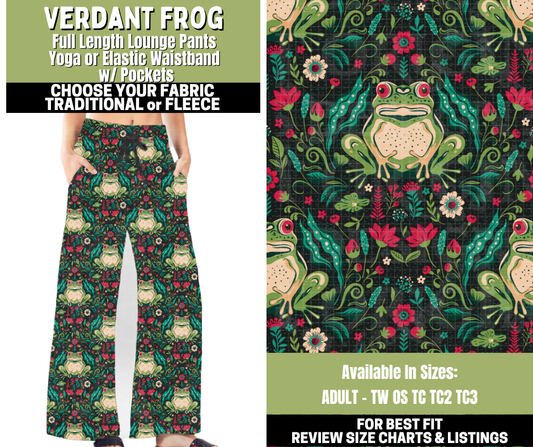 Preorder! Closes 11/6. ETA Jan. Verdant Frog Lounge Pants Choose Fleece or Traditional