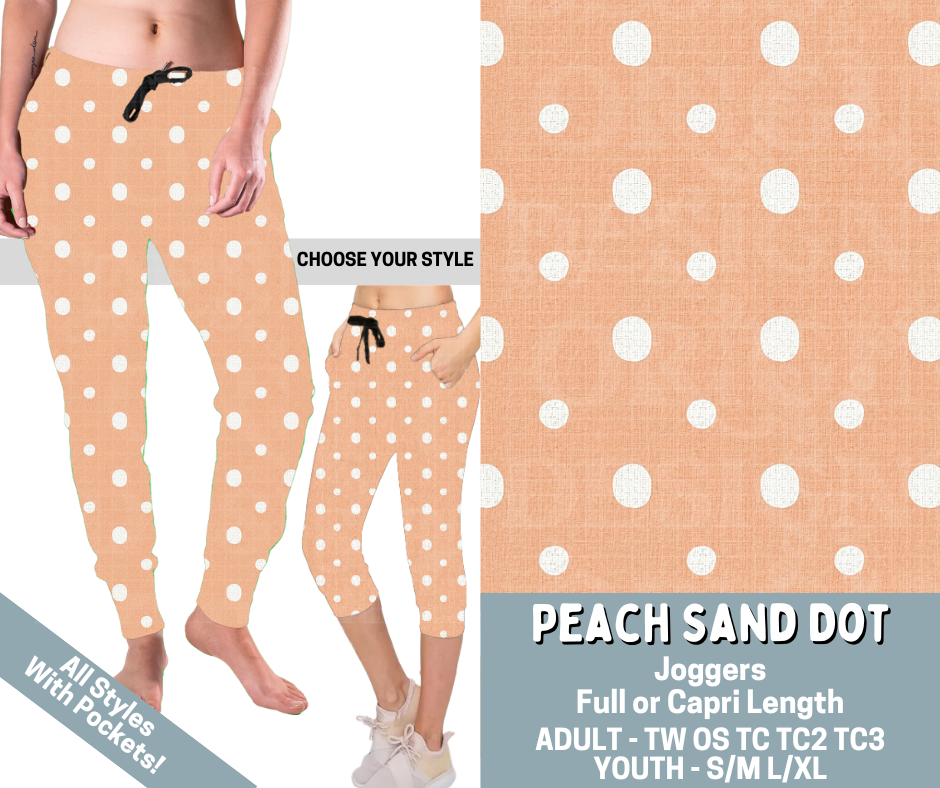Preorder! Closes 3/4. ETA June. Peach Sand Dot Combo Jogger Lengths - Alonna's Legging Land