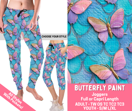 Preorder! Closes 2/16. ETA May. Butterfly Paint Combo Jogger Lengths - Alonna's Legging Land