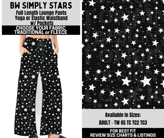 Preorder! Closes 10/6. ETA Dec. BW Simply Stars Lounge Pants Choose Fleece or Traditional