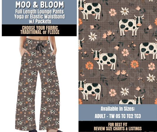 Preorder! Closes 9/24. ETA Dec. Moo & Bloom Lounge Pants Choose Fleece or Traditional
