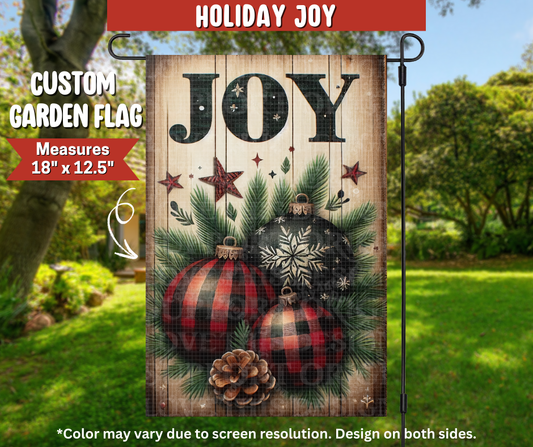 Preorder! Closes 9/22. ETA Dec. Holiday Joy Garden Flag