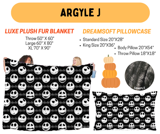 Preorder! Closes 7/8. ETA Oct. Argyle J Luxe Plush Fur Blanket and/or DreamSoft Pillowcase