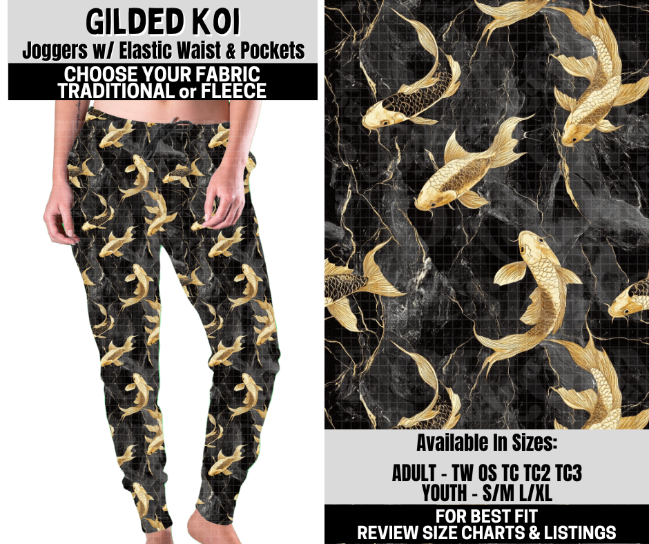 Preorder! Closes 10/6. ETA Dec. Gilded Koi Joggers Choose Fleece or Traditional