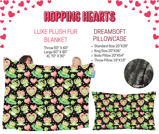 Preorder! Closes 11/17. ETA Jan. Hopping Hearts Luxe Plush Fur Blanket and/or DreamSoft Pillowcase