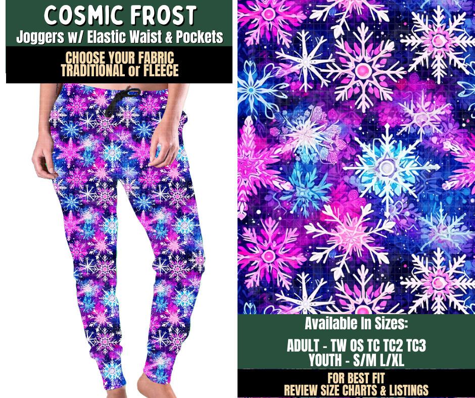 Preorder! Closes 8/12. ETA Nov. Cosmic Frost Joggers Choose Fleece or Traditional