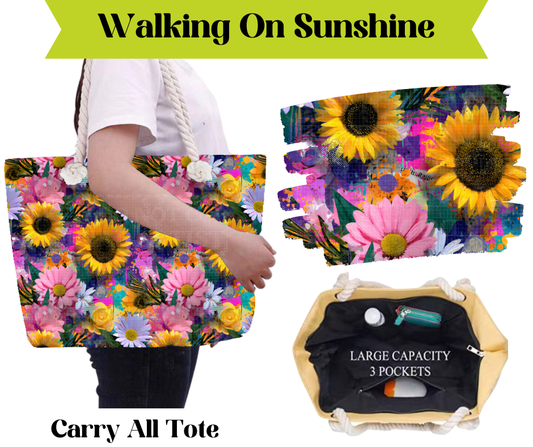 Preorder! Closes 3/16. ETA May. Walking On Sunshine Carry All Tote