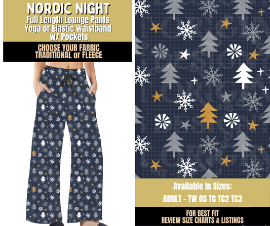 Preorder! Closes 9/9. ETA Dec. Nordic Night Lounge Pants Choose Fleece or Traditional