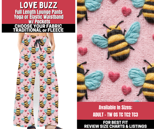 Preorder! Closes 11/13. ETA Jan. Love Buzz Lounge Pants Choose Fleece or Traditional