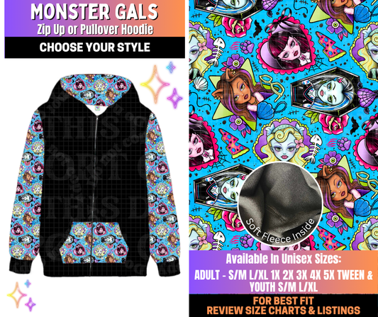 Preorder! Closes 12/10. ETA March. Monster Gals Zip-Up or Pullover Hoodie
