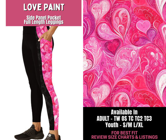 Preorder! Closes 11/10. ETA Jan. Love Paint Side Panel Pocket Full Length Leggings