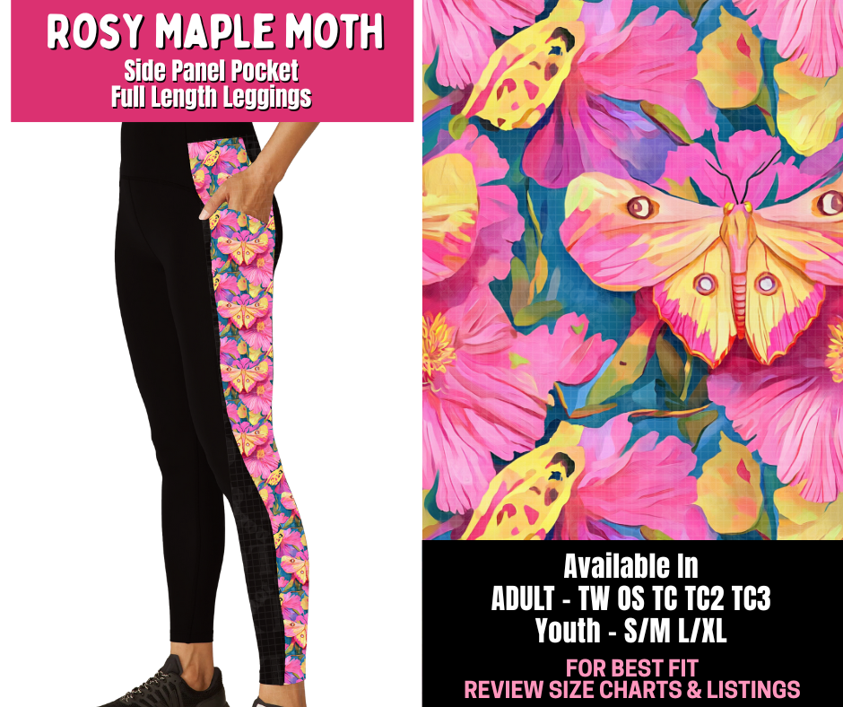Preorder! Closes 1/1. ETA March. Rosy Maple Moth Side Panel Pocket Full Length Leggings