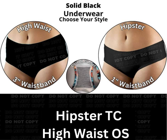 Solid Black Hipster & High Waist Underwear