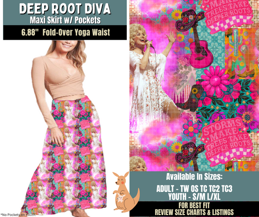 Preorder! Closes 10/2. ETA Dec. Deep Root Diva Maxi Skirt