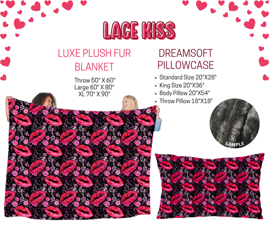 Preorder! Closes 11/17. ETA Jan. Lace Kiss Luxe Plush Fur Blanket and/or DreamSoft Pillowcase
