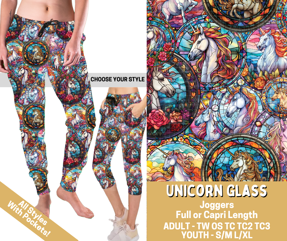 Preorder! Closes 2/26. ETA May. Unicorn Glass Combo Jogger Lengths - Alonna's Legging Land