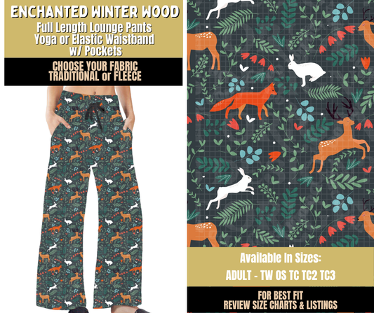 Preorder! Closes 9/9. ETA Dec. Enchanted Winter Wood Lounge Pants Choose Fleece or Traditional