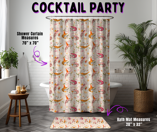 Preorder! Closes 10/21. ETA Jan. Cocktail Party Custom Shower Curtain and/or Bath Mat