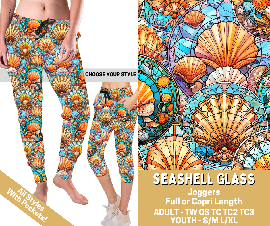 Preorder! Closes 2/26. ETA May. Seashell Glass Combo Jogger Lengths - Alonna's Legging Land