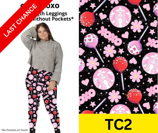 Coffee XOXO Full Length Leggings w/ Pockets