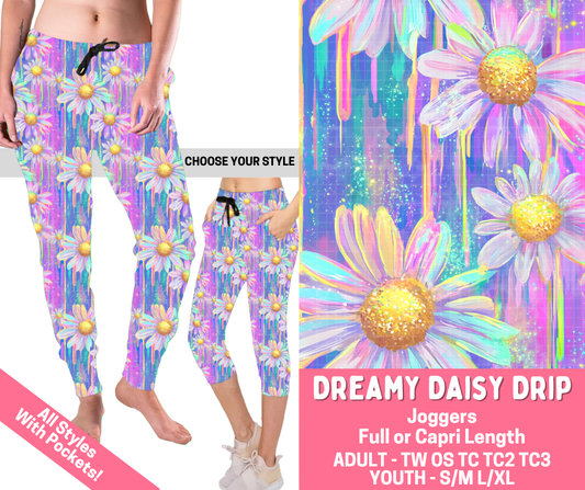 Preorder! Closes 2/16. ETA May. Dreamy Daisy Drip Combo Jogger Lengths - Alonna's Legging Land